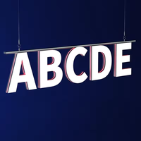 Lettres lumineuses LED à double éclairage, enseigne de devanture de magasin en acrylique, lettres en métal, enseigne publicitaire LED avec barre métallique