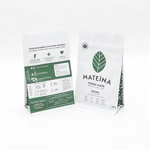 Eco Food Packaging Matte Laminating Pouches Zipper Emballage Alimentaire Stand Up Recyclable Pouches Tea Package Bag