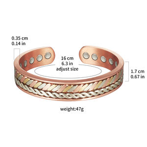 Energinox 브레이드 치유 보석 치료 자기 구리 팔찌 10 PC 관절염 자석 - Product Image 2