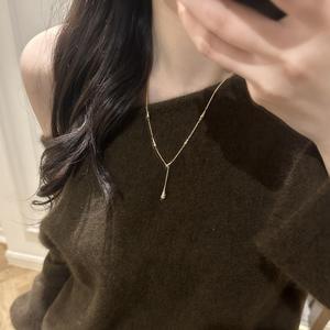 Collar de Plata de Ley S925 con Tres Diamantes para Mujer, Diseño Versátil y Exquisito, Colgante y Dije Dulce y Moderno - Product Image 4