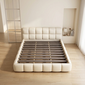 <span class=keywords><strong>Lit</strong></span> moderne en <span class=keywords><strong>velours</strong></span> <span class=keywords><strong>beige</strong></span> sur mesure de luxe, capitonné, doux, taille Queen, avec rangement et structure en métal - Product Image 1