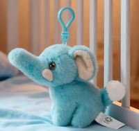 Porte-clés éléphant bleu en peluche, petite taille, jouet amusant pour machine à griffes, jouet en peluche pas cher