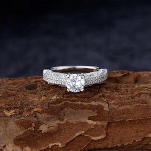 OEM düğün gümüş 925 klasik teklif yüzük kadınlar Vintage basit tasarımcı söz kübik zirkonya alyans - Product Image 2