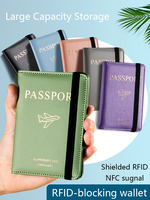 Housse de protection multi-cartes en cuir pour passeport, clip de passeport avec logo personnalisable pour voyage, sac de passeport épais en cuir PU