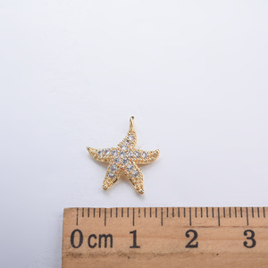 Nouveau collier pendentif étoile de mer plaqué or 18 carats en alliage de cuivre pour femmes pour la fabrication de colliers - Product Image 4