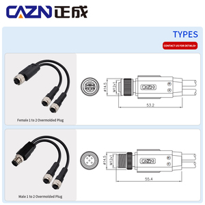 Nhà Máy 1 Mét M12 Splitter 2 3 4 5 6 8 12 Pins Nam Để Nữ Adapter Kết Nối Cảm Biến Thiết Bị Truyền Động Đúc Cáp PVC Pur - Product Image 6