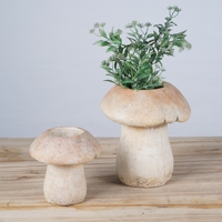 Pot de plante en ciment écologique peint à la main de style nordique Lianda, design mignon en forme de champignon, carton tendance pour la maison et le jardin, vente chaude