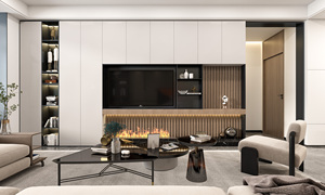 Factory Custom Modern <strong>TV</strong> Wall Cabinet with Storage Display Shelf and LED Light - Product Image 2