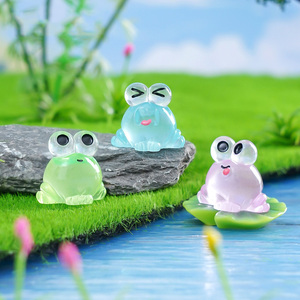 Mini grenouilles lumineuses qui brillent dans le noir, figurines d'animaux en résine pour paysage de mousse, jardin, terrarium, bricolage, décoration artisanale - Product Image 3