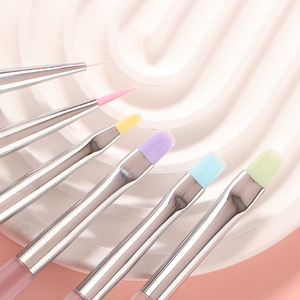 ชุดปากกาเพ้นท์เล็บแบบไล่สี 6 ชิ้น พร้อมแปรงสำหรับเพ้นท์ลายดอกไม้ด้วยเจลยูวี สำหรับตกแต่งเล็บ - Product Image 4