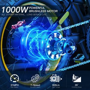 Electric Off-Road Motorcycle 1000W 48V with Rear <strong>Hub</strong> <strong>Motor</strong> 100km Range Lithium Battery - Product Image 5