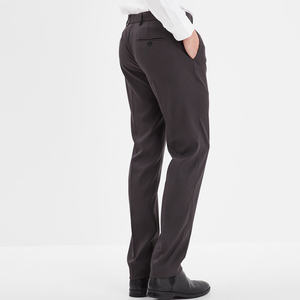 Premium Casual Mid Waist Polyester Straight Leg Pleated <b>Mens</b> <b>Trousers</b> with Adjustable Leg Clips Waist Loops Five Pocket Design - Product Image 3