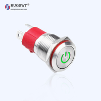 Interrupteur à bouton-poussoir momentané 12 V CC en acier inoxydable pour armoire de commande de machines d'automatisation