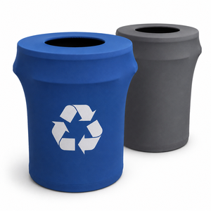 Custom Event Trash Can Cover Spandex Fabric Garbage Bin Cover for Banquet Styling and Hospitality Rental - Product Image 1