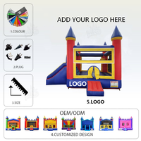 Château gonflable commercial avec toboggan et aire de jeux combinée en PVC, facile à installer, idéal pour les fêtes d'anniversaire et la location événementielle