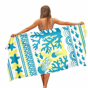 Commercio all'ingrosso di cotone 100% personalizzato stampato bagno asciugamano da spiaggia rapido asciutto e sabbia prendisole asciugamano da viaggio con disegno a strisce - Product Image 3