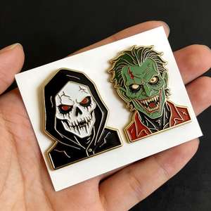 Épingles à revers personnalisées de haute qualité, dessin animé, <span class=keywords><strong>film</strong></span> d'horreur, épingles en métal, émail doux, artisanat, épingles en émail d'anime - Product Image 1