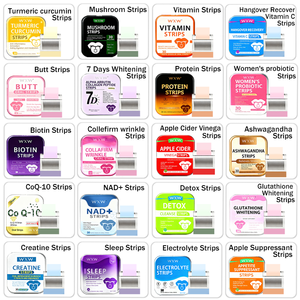 Suplementos en Tiras Orales: CoQ10, Glutatión, Probióticos para el Sueño, Alivio <span class=keywords><strong>de</strong></span> la Resaca, Creatina, Proteína <span class=keywords><strong>de</strong></span> Suero, Electrolitos, Energía, NAD - Product Image 1