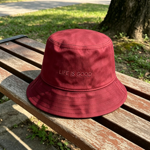 Sombrero de Pescador Rojo Vintage Bordado, Transpirable, Ligero, con Protección Solar, Ajustable, Informal, para Viajes al Aire Libre - Product Image 2