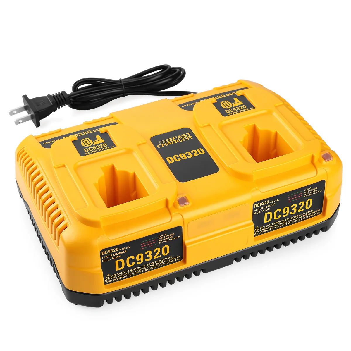 Battery Charger DC9320 charge for Dewalt 7.2V-18V XRP batteries Replacement Dewalt 2-Port NiCd NiMh battery charger