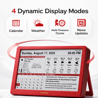 Kylendar Calendrier intelligent Wi-Fi 7 pouces avec écran E-Paper protecteur pour les yeux, 4 modes, horloge mondiale, météo et actualités, mise à jour automatique, affichage de bureau