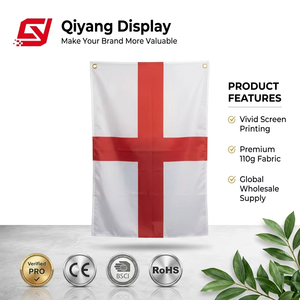 Drapeau et bannières personnalisables 100 % polyester avec logo sur mesure, petits et grands formats, pour équipes de football mondiales, 3x5 - Product Image 1