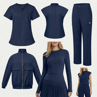 Veste zippée extensible personnalisée en gros, confortable, 2/3/4/5-en-1, ensemble uniforme médical pour hommes et femmes, tenue d'infirmière