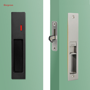 Serratura a Scomparsa per Porta Scorrevole da Bagno/Toilette, in Lega di Zinco, Finitura Oro/Nero/Nichel, con 3 Chiavi - Product Image 2