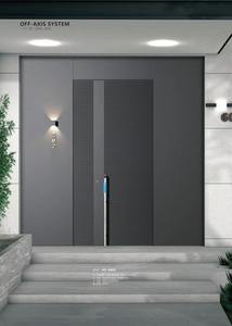 Suministro de fábrica Personalizar Casa Entrada exterior Pivote DE SEGURIDAD Puerta abatible Puerta principal delantera de seguridad Puertas de entrada de aluminio forjado - Product Image 3