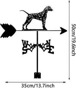 Pabrik Cina dekorasi hewan taman luar ruangan anjing besi antik pengukuran arah angin instrumen pengukur cuaca logam baling-baling - Product Image 3