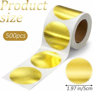 Autocollants dorés vierges durables en gros, étiquettes autocollantes brillantes dorées pour certificats - Product Image 3