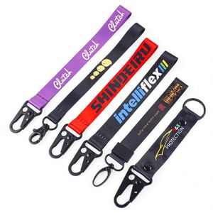 Custom logo Printed Sublimation Strap Wrist <b>Polyester</b> Keychain <b>Lanyard</b> Short Key Chain <b>Lanyards</b> - Product Image 2