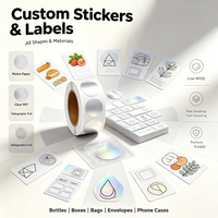Étiquettes adhésives personnalisées en vinyle holographique, imperméables, durables, imprimées en couleur, recyclables, pour boîtes cadeaux, vente au détail, marque, directement de l'usine