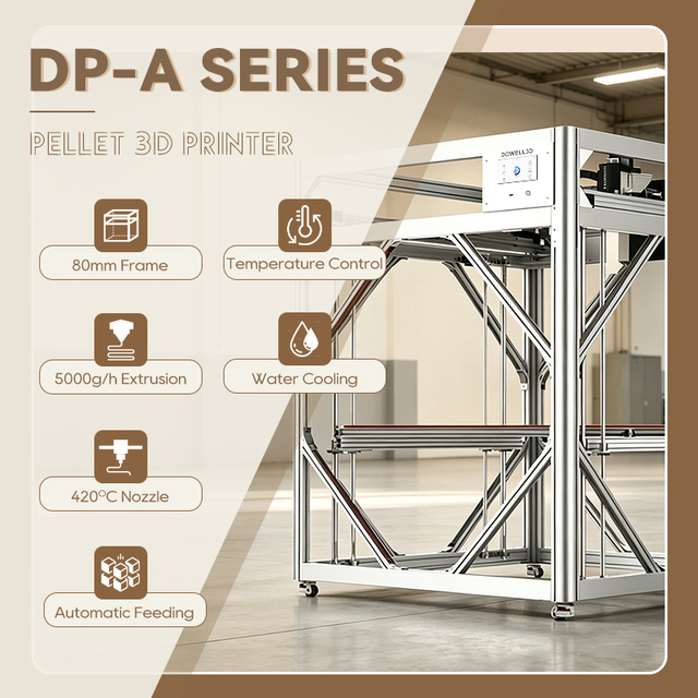DP-A10-16 Large Size Granule 3d Printer Recycle Polymer Printer High Flow Screw Extrusion Particle Pellet 3d Printer