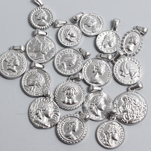 Colgante <span class=keywords><strong>de</strong></span> acero inoxidable para mujer, joyería personalizada, collar <span class=keywords><strong>con</strong></span> <span class=keywords><strong>moneda</strong></span> romana antigua estampada, colgantes chapados en <span class=keywords><strong>oro</strong></span> <span class=keywords><strong>de</strong></span> 18K - Product Image 2