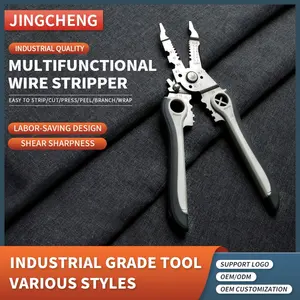 8.5" Wire Stripper Cable Cutter Mini Multi Tool Wire Stripping Pliers Handheld Copper Wire Stripper