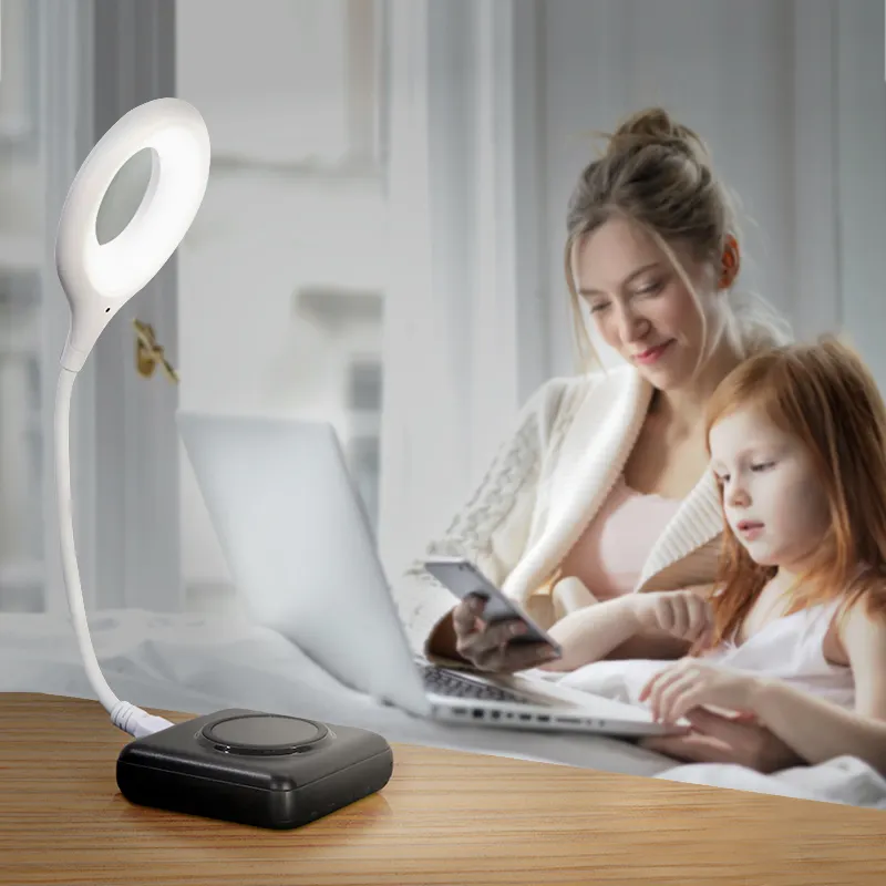 Draagbare Flexibele Nacht Leeslamp Desktop Nachtlampje Mini Bureau Leeslamp Smart Voice Control Usb Nachtlampje