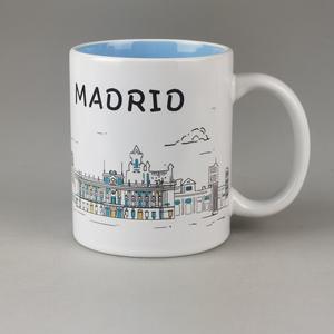 Vente en gros de tasses à café en céramique en grès de 11 oz avec impression de bâtiments nordiques de <span class=keywords><strong>Paris</strong></span>, logo personnalisé, émaillées, compatibles lave-vaisselle et micro-ondes, avec cuillère - Product Image 3