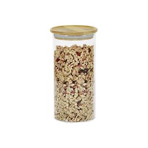 Recipiente de Almacenamiento KESPER de Vidrio con Tapa de Bambú de 1.5L para Cereales, Granola, Uso en la Cocina - Product Image 1
