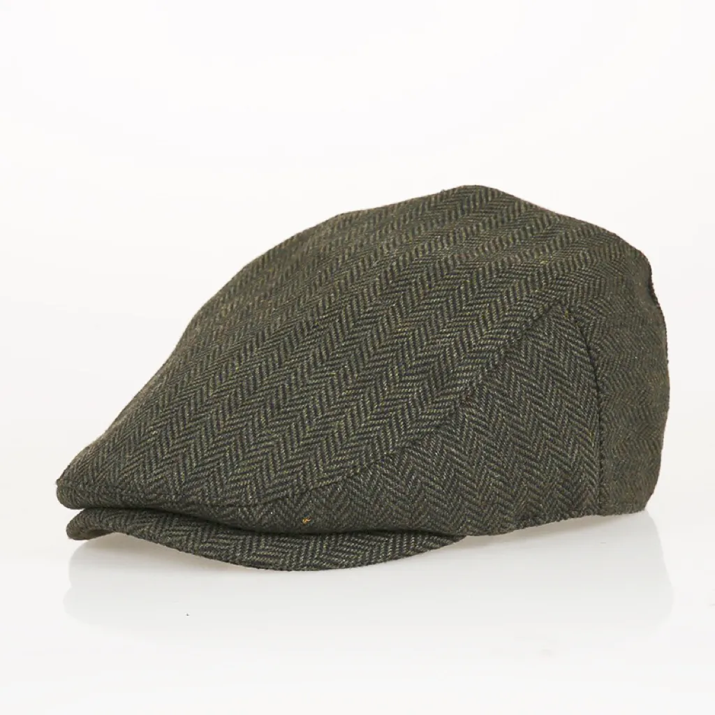 custom multiple size fashion Woolen flat cap wholesale uniform herringbone wool Blend peaked cap men beret hat ivy hat cap