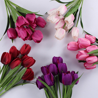 Vente en gros Tactile 9 têtes fleurs de tulipes bouquets artificiels pour accessoires de décoration de la maison