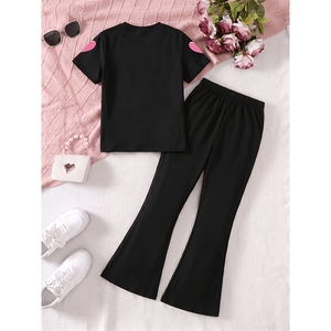 Traje Informal Negro para Niños, Ropa para Niñas Pequeñas, Conjuntos de Verano - Product Image 4