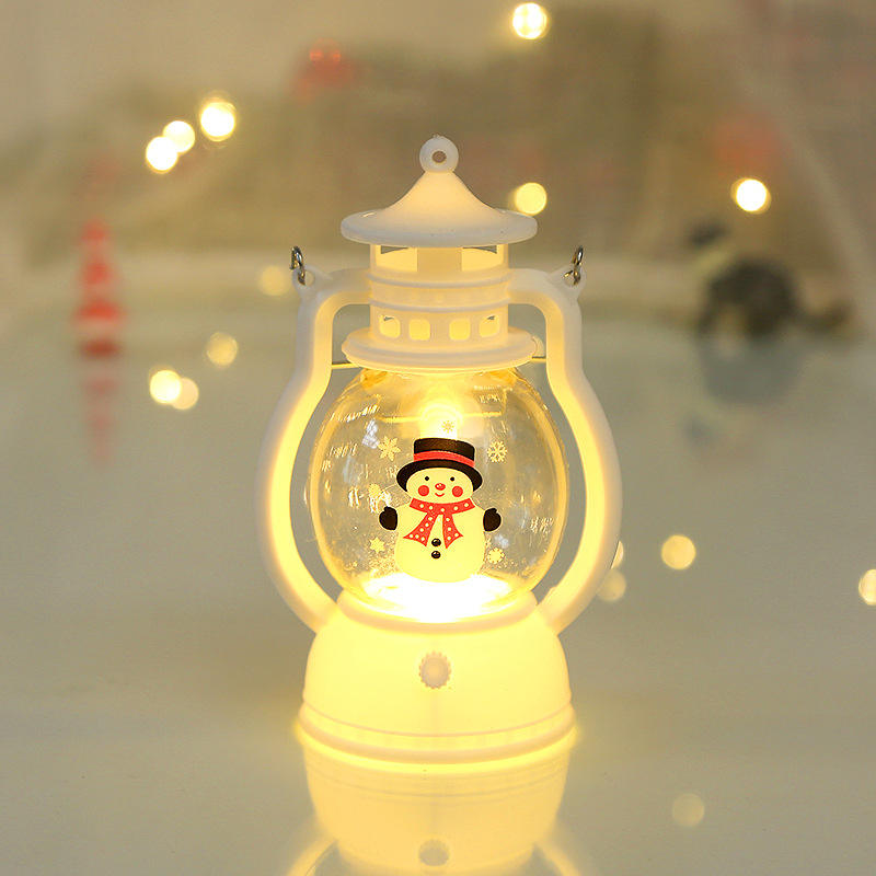 Christmas Lantern Snowman Style white