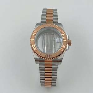 Caja de Reloj de Acero Inoxidable Plateado de 40 mm con Bisel de Cristal de Zafiro Transparente, Resistente al Agua, con Fondo de Caja Cerrado para Movimiento NH34/NH35 - Product Image 4