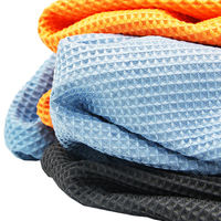 Serviette en microfibre gaufrée douce de qualité supérieure, texture ananas, séchage rapide et écologique, sans traces, pour le detailing des vitres de voiture