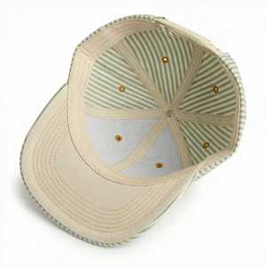 Casquette de baseball style hip-hop en coton premium à rayures, légère et portable, avec blocs de couleur, pour jeunes, idéale pour le streetwear et la photographie de rue - Product Image 4