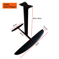 Prix usine Sports nautiques Kitesurf Aluminium Carbone 1179sqcm petite lame Racing foil board Surf hydrofoil planche de surf