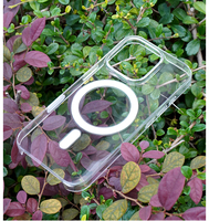 Coque de téléphone magnétique transparente en PC rigide anti-traces de doigts, protection 360°, revêtement anti-rayures, couleurs personnalisables pour 15 Pro Max