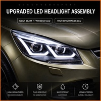 Phare de voiture pour Ford Kuga Escape 2013-2016, ensemble de phares LED automatiques, lentille bifocale, lampe avant, accessoires en promotion