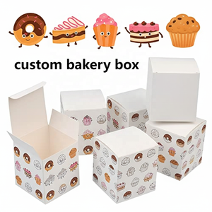 Tùy chỉnh dễ dàng lắp ráp bên hộp vuông trắng quà tặng Cupcake Donut hộp 10x10x10 cm Giấy Kraft hộp có nắp đậy cho bánh - Product Image 3